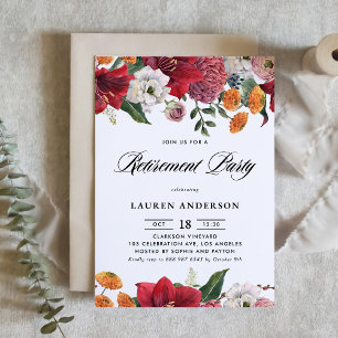 Botaniska Amaryllis och Morsa Pension Party Inbjudningar