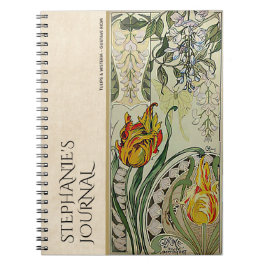 Botaniska anteckningsböcker för vintage Art nouvea