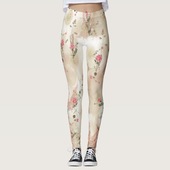 Botaniska baljväxter med Neutralt på hösten Leggings (Framsida)