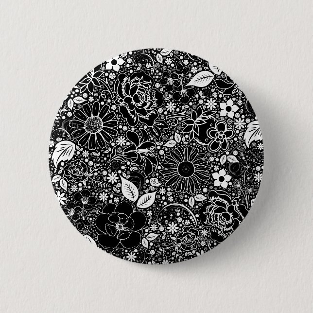 Botaniska Beauties Black and White Knapp (Framsida)