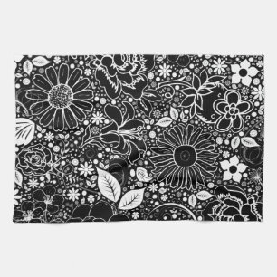 Botaniska Beauties Black and White Kökshandduk