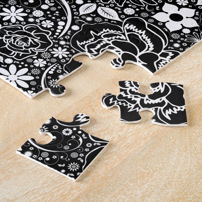 Botaniska Beauties Black n White Jigszawa Puzzle Pussel (Sidan)