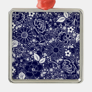 Botaniska Beauties Blue Sq Premium Ornament