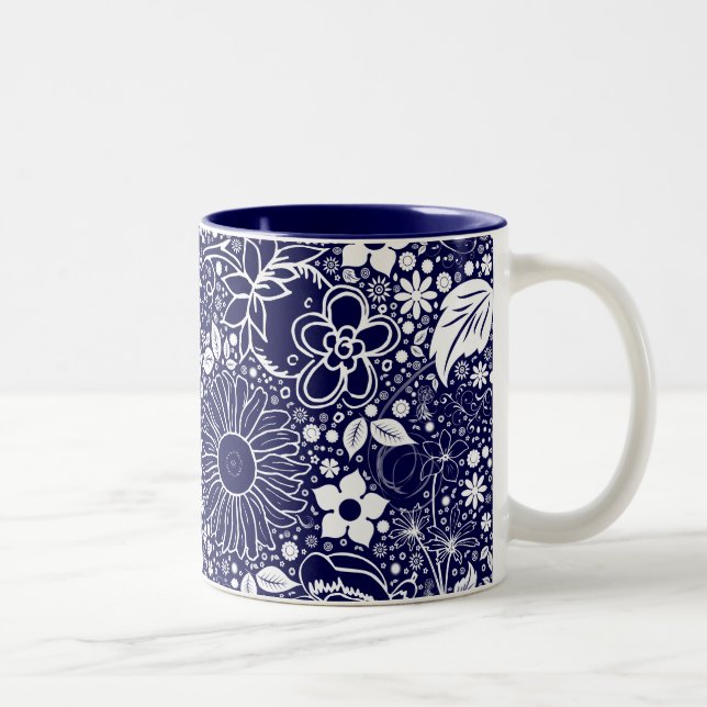 Botaniska Beauties Blue Två-Tonad Mugg (Höger)