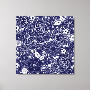Botaniska beauties BLUE Wrapped Canvas
