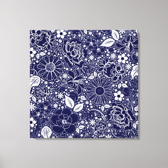 Botaniska beauties BLUE Wrapped Canvas (Framsida)
