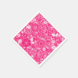 Botaniska Beauties Bright Rosa-Pappra Party Napkin Pappersservett