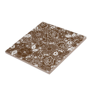 Botaniska Beauties Brown Ceramic Tile Kakelplatta