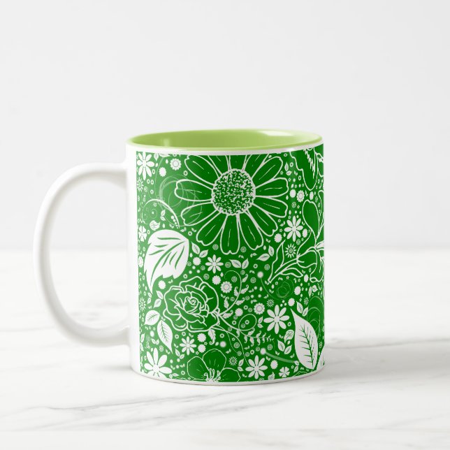 Botaniska Beauties Grönt Coffee Mugg (Vänster)