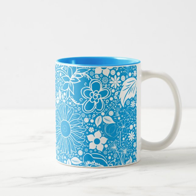 Botaniska beauties Light Blue Coffee Mugg (Höger)