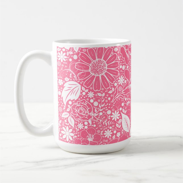 Botaniska beauties Ljus rosa Coffee Mugg (Vänster)