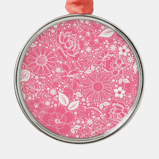 Botaniska Beauties Lt Rosa Premium Round Ornament (Framsidan)