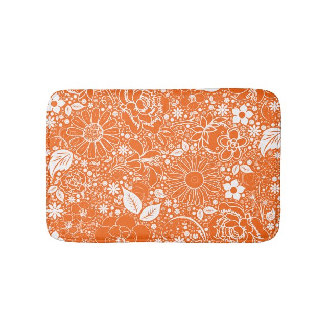 Botaniska beauties, Orange-Small Bath Mat Badrumsmatta (Framsidan)
