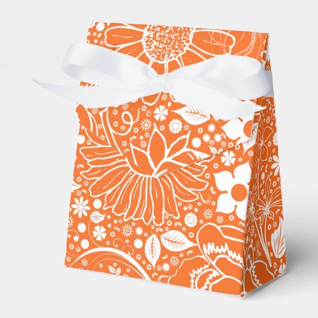 Botaniska Beauties Orange-Tält Stil Favor Box Presentaskar (Framsidan Sidan)