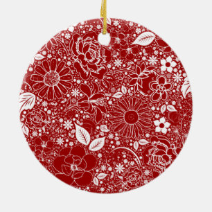 Botaniska Beauties Red Ceramic Ornament