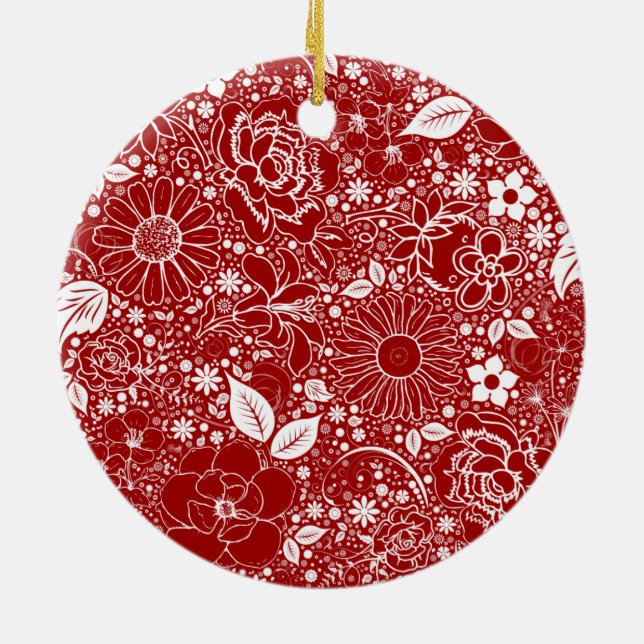 Botaniska Beauties Red Ceramic Ornament (Baksidan)