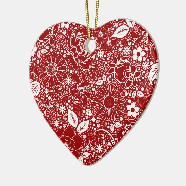 Botaniska beauties Red Heart - formad Ornament (Vänster)