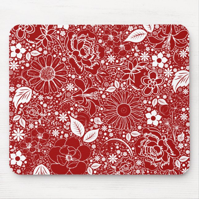 Botaniska Beauties Red Mouse Pad Musmatta (Framsidan)