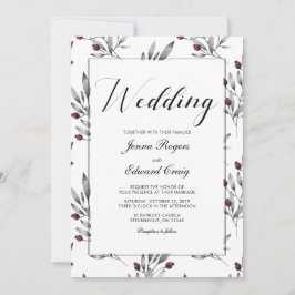 Botaniska Berries och Snöre Bröllop Inbjudningar