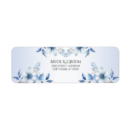 Botaniska Blå Blommor Returadressetikett Returadress Etikett