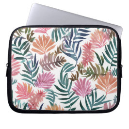 Botaniska blad akvarell | Blommigt färgrikt blad Laptop Fodral