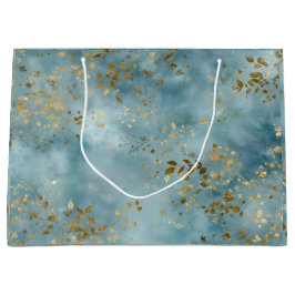 Botaniska blad i guld Mönsterdesign Teal