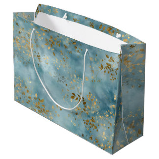 Botaniska blad i guld Mönsterdesign Teal