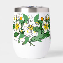 Botaniska blad och blommor vattenflaska