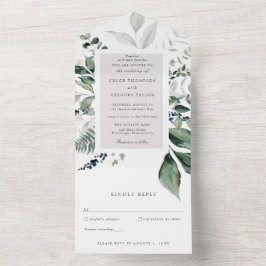 Botaniska blad och grönska bröllop