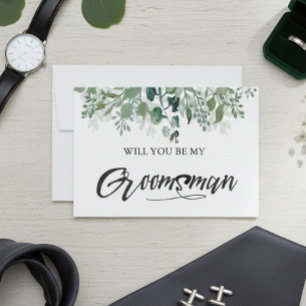 Botaniska blad vill du vara min best man inbjudningar