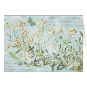 Botaniska blått hälsningskort