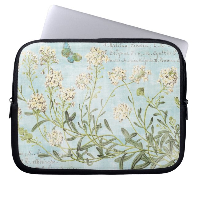 Botaniska blått laptop sleeve (Framsidan)