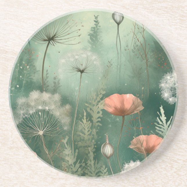 Botaniska bliss: AI-genererad blomma Underlägg (Framsidan)