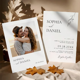 Botaniska bliss Modern enkelhet Bröllop Inbjudningar