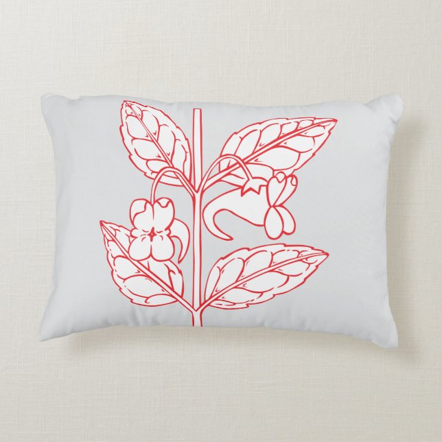 Botaniska bliss Pillow - Lush Blommigt & Foliage A Prydnadskudde (Baksidan)