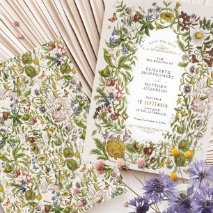 Botaniska bliss Spara-the-Date Wedding-inbjudan Inbjudningar
