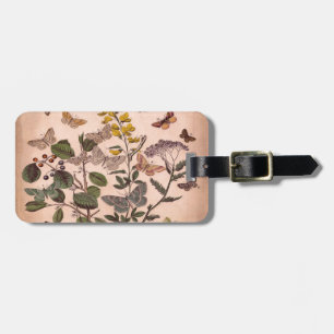 Botaniska blom- illustrationvildblommar för bagagebricka