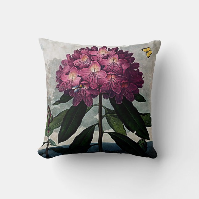 Botaniska blom som rhododendronen dämpar kudde (Framsida)