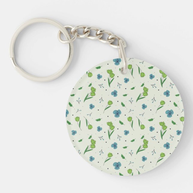 Botaniska blomman Blommigt Vår akryl (Framsidan)