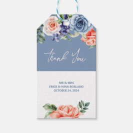 Botaniska Blommiga Vindruvor Tack Presentetikett