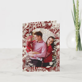 Botaniska Blommigt 1 fotobåge Red God jul Helgkort