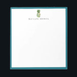 Botaniska Blommigten Ananas Blue Ram Anteckningsblock<br><div class="desc">Elegant vattenfärgsöns botaniska logotyp av ananas med djuphavsblå ram,  personlig med namn,  anteckningsblock. Textteckensnittet stil och färg kan anpassas.</div>