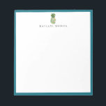 Botaniska Blommigten Ananas Blue Ram Anteckningsblock<br><div class="desc">Elegant vattenfärgsöns botaniska logotyp av ananas med djuphavsblå ram,  personlig med namn,  anteckningsblock. Textteckensnittet stil och färg kan anpassas.</div>