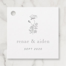 Botaniska Blommigten Bröllop märkre, Blommigt Gåvor Etiketter