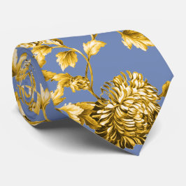 Botaniska Blommigten Guld & Blue Modern Vintage Slips