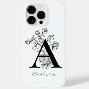 Botaniska Blommigten Monogram Brev A Namn