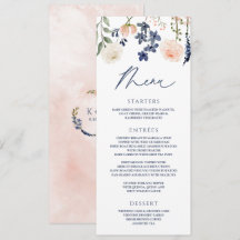 Botaniska Blommigten Peach & Blue Bröllop Wildblom