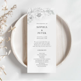 Botaniska Blommigten Sketch Bröllop Ceremony-progr