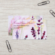 Botaniska Blommigten Vattenfärgkonst, Affärskort