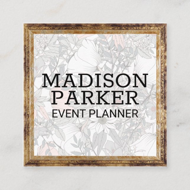 Botaniska blommor | Antique Ram Fyrkantigt Visitkort (Framsida)